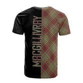 MacGillivray Hunting Ancient Tartan T-Shirt Half of Me - Cross Style